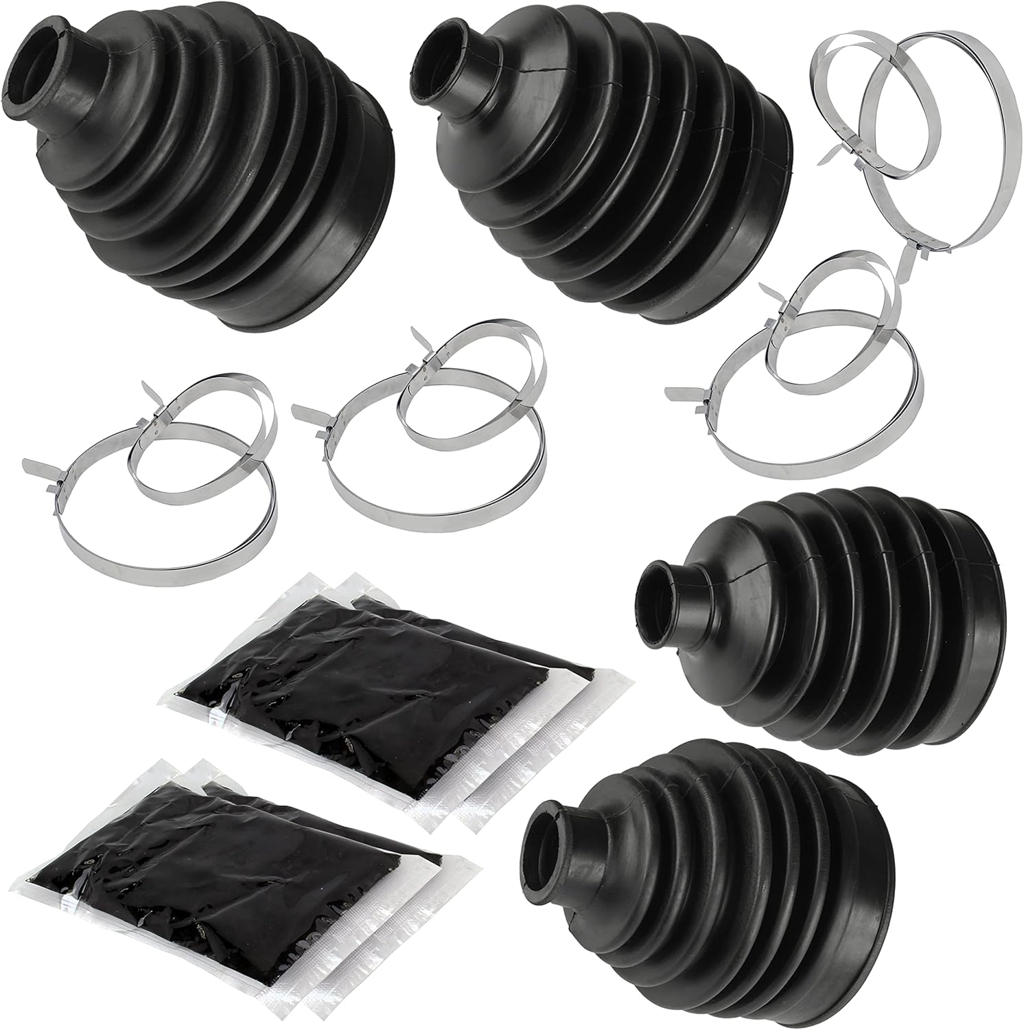 Caltric 2 Front Axle Inner and Outer CV Boot Kit Compatible with Kawasaki Teryx 750 KRF750 4X4 2009 2010 2011 2012 2013