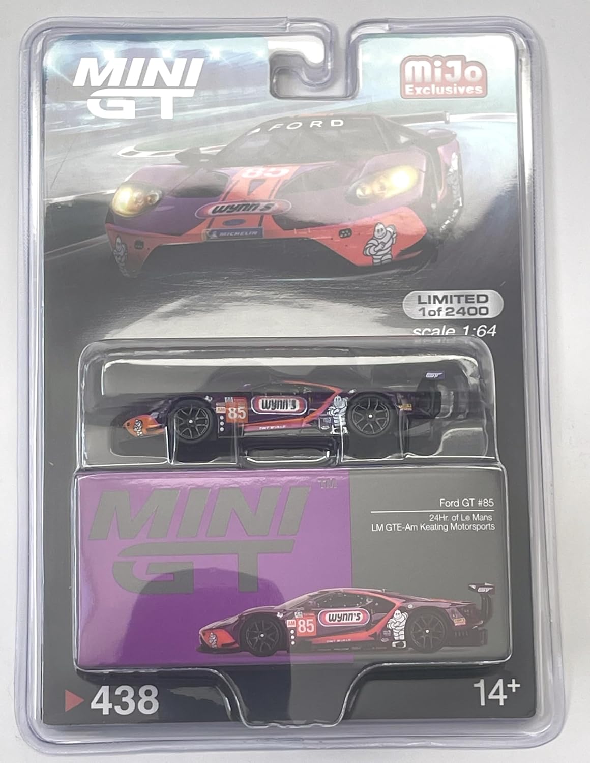 True Scale Miniatures Model Car Compatible with Ford GT #85 2019 24Hr. of Le Mans LM GTE-Am Keating Motorsports1/64 Diecast Model Car MGT00438