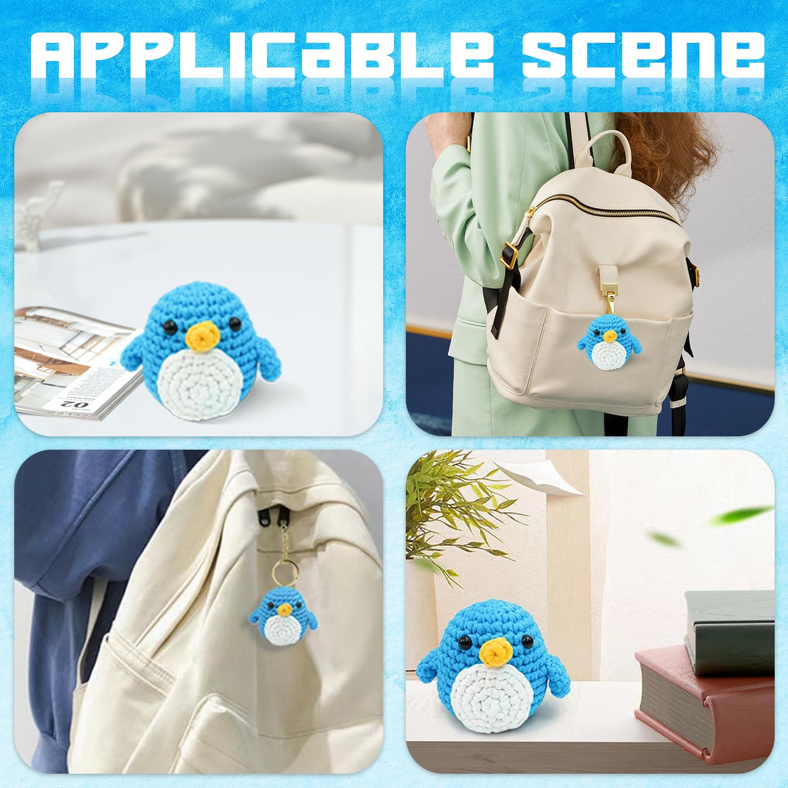 LURNODY Complete beginnershaakset – doe-het-zelf leerset voor volwassenen en kinderen – breien voor rugzak, sleutelhanger, kleine hanger