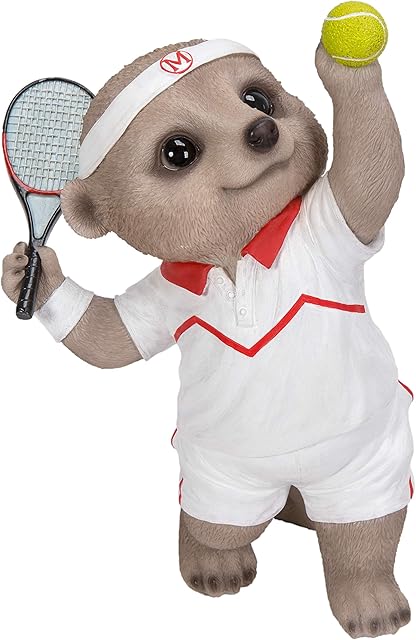 Vivid Arts Baby Meerkat Tennis Player Home or Garden Decoration (XMK-2342-D)