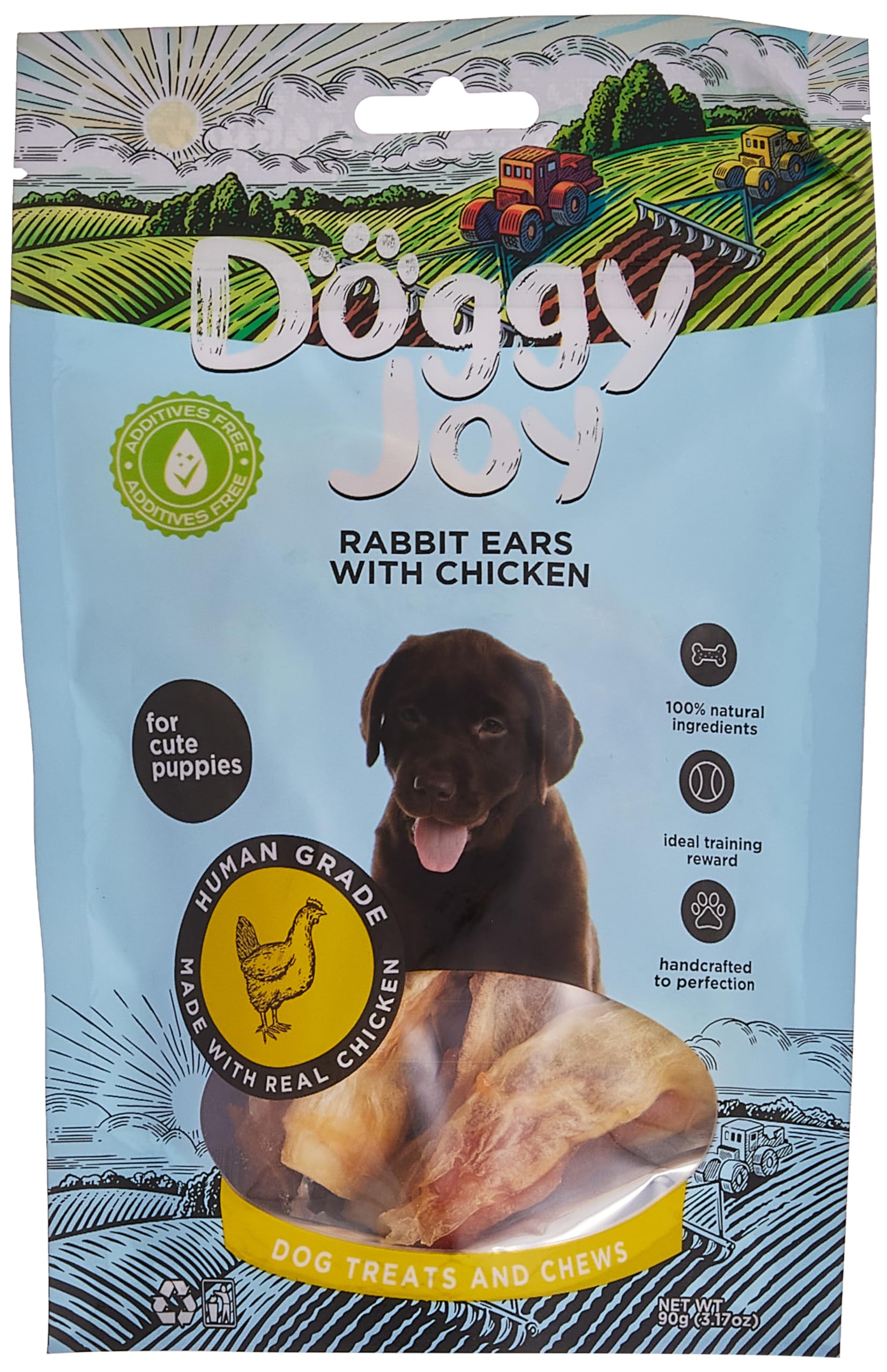 Rabbit Ears With Chicken Puppy Treats 90g
