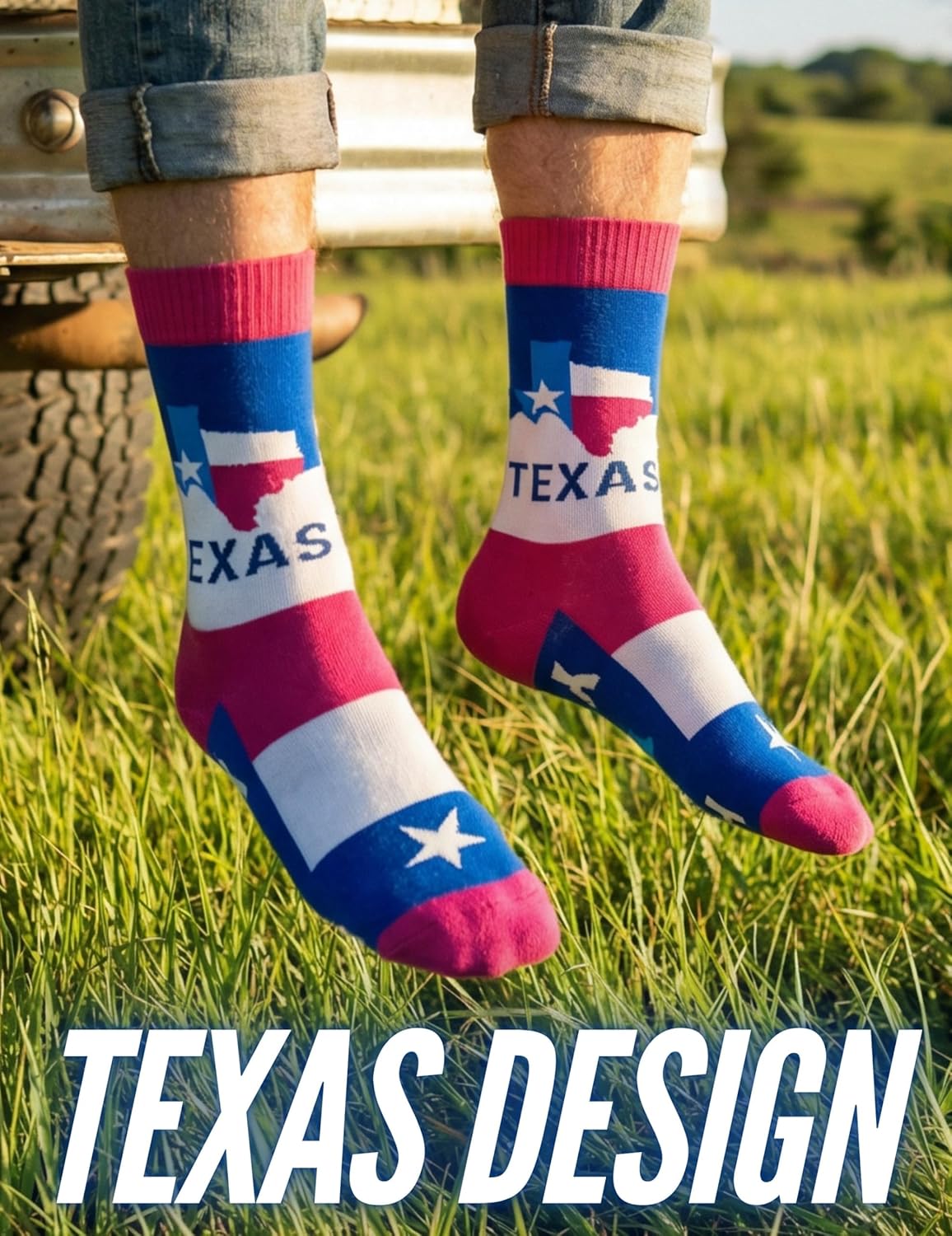 InnoBeta Texas Gifts Socks for Women Men, Texas Proud Flag Themed One Size Crew Socks, Howdy Y'all - Image 3