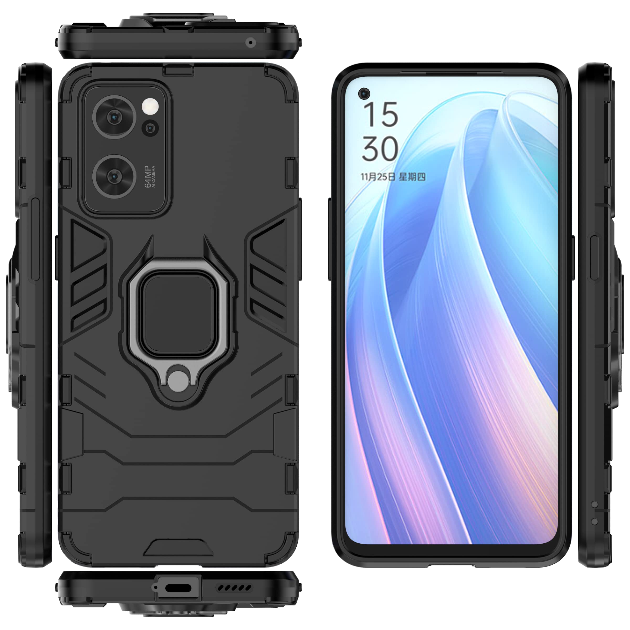 Custodia Morbida TPU Per Oppo Find X5 Lite - Antiscivolo, Antiurto, Con Bordi Rialzati Per Fotocamera E Schermo - Nero
