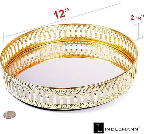 Miniatura 72 de Bandeja de tocador de cristal decorativa con espejo, bandejas de perfume para maquillaje, almacenamiento de cosméticos, organizador de Bandeja