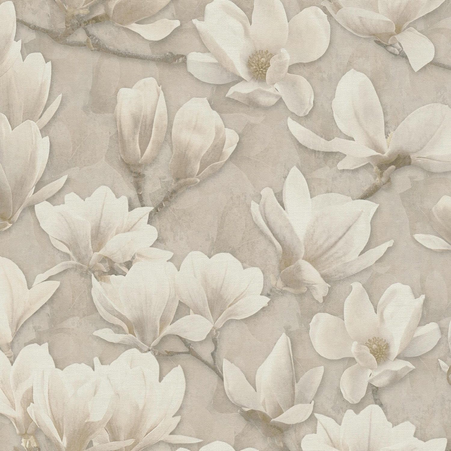 Papier peint floral beige blanc Profhome 396102-GU intissé 5,33 m2