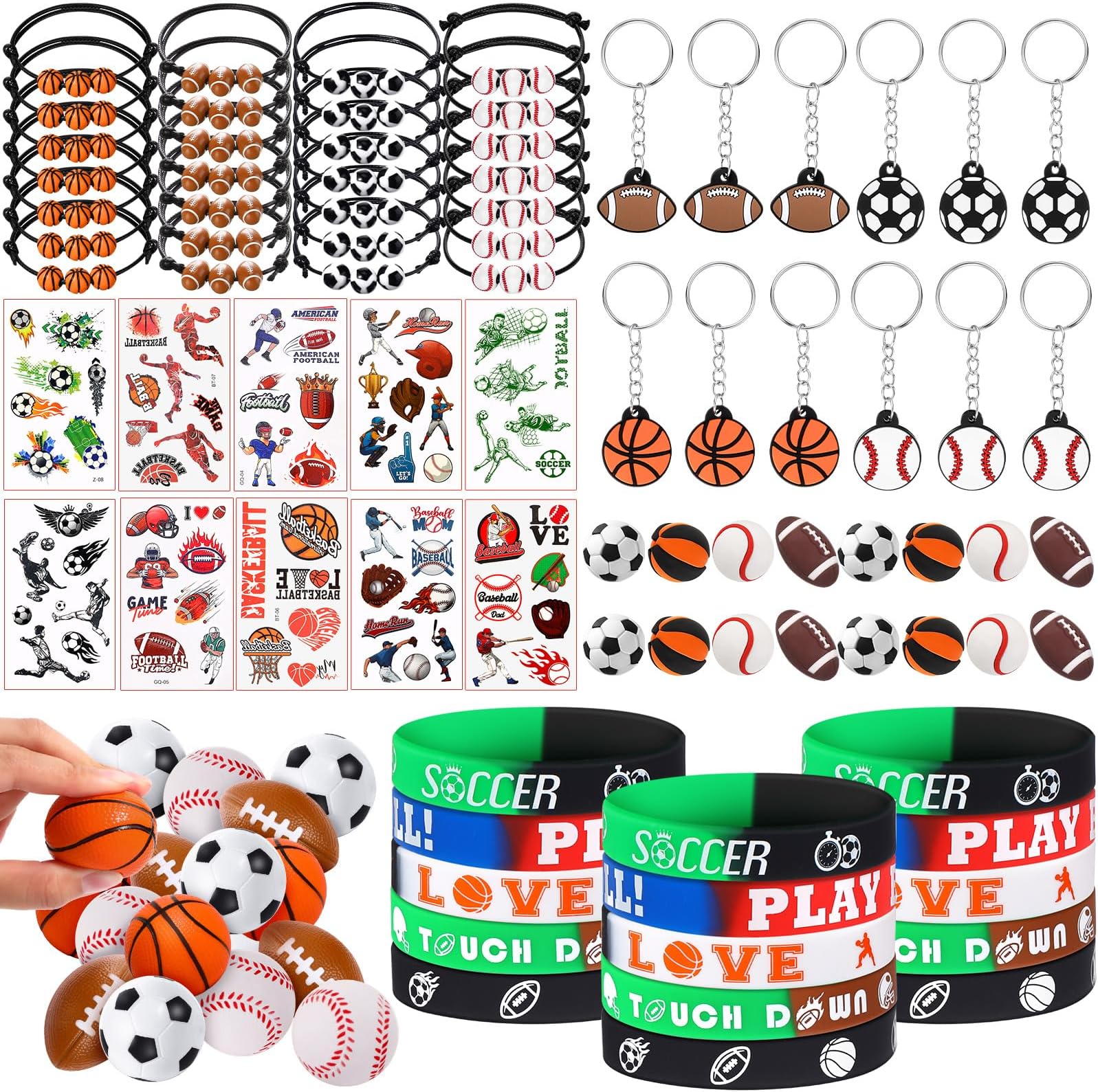 Aoriher 85 Pcs Sport Party Favors, 15 Sets Sport Goodie Total 85 Pcs
