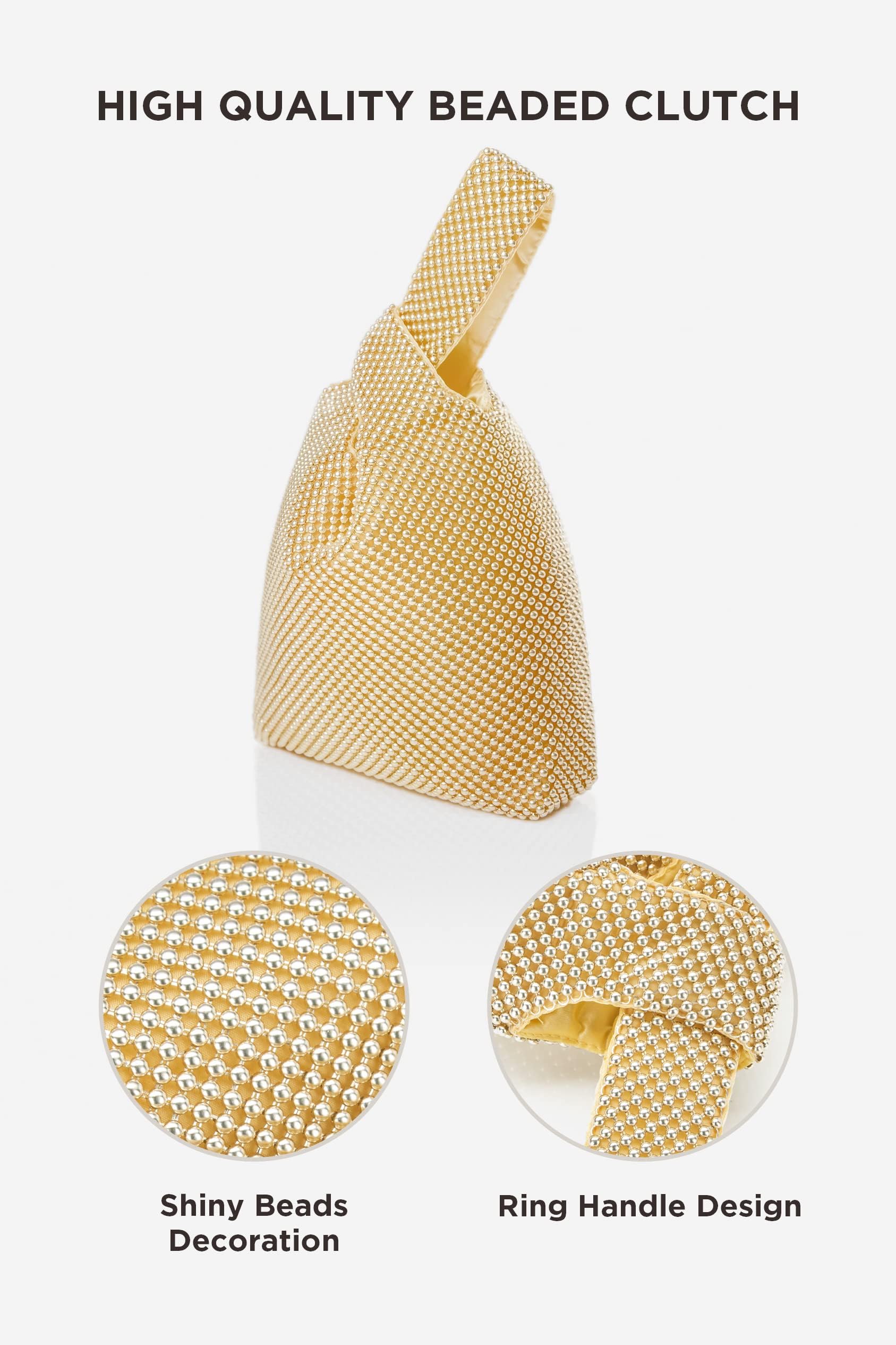 BABEYOND Women's Beaded Clutch Evening Bags Vintage Elegant Wristlet Purse for 1920s Party Prom Wedding