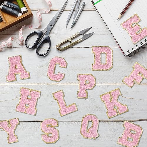 Miniatura 10 de BOUBONI Parches autoadhesivos de felpilla para planchar con letras A-Z, color blanco, para ropa de tela, 26 piezas