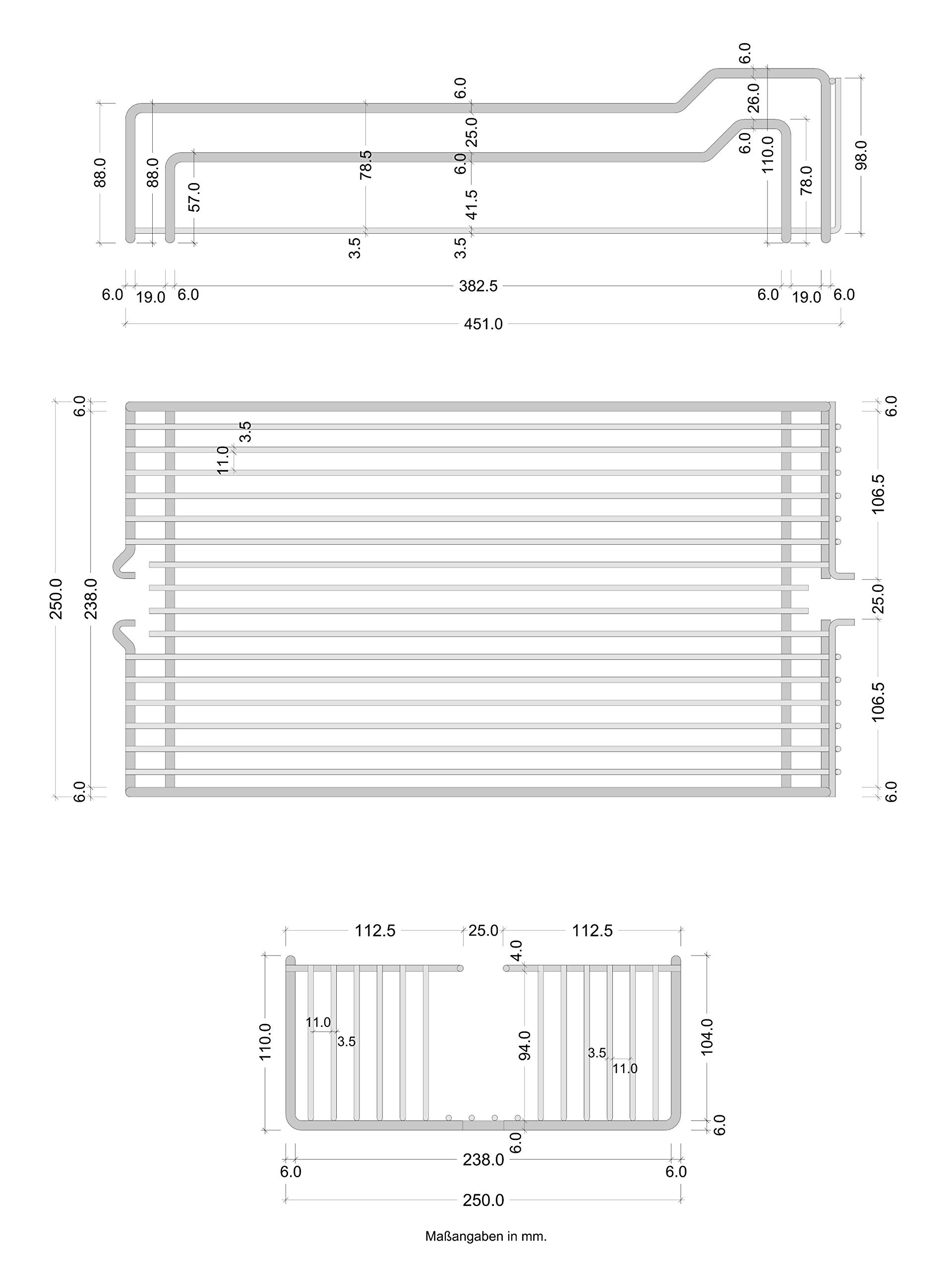 Gedotec Einhängekorb für Kesseböhmer Hoch-Schrank Dispensa | Einhängeboden für 30er Apothekerschrank breite | 250 x 467 x 110 mm | MADE IN GERMANY | 5 Stück - Drahtkorb für Apotheker-Auszug Küche