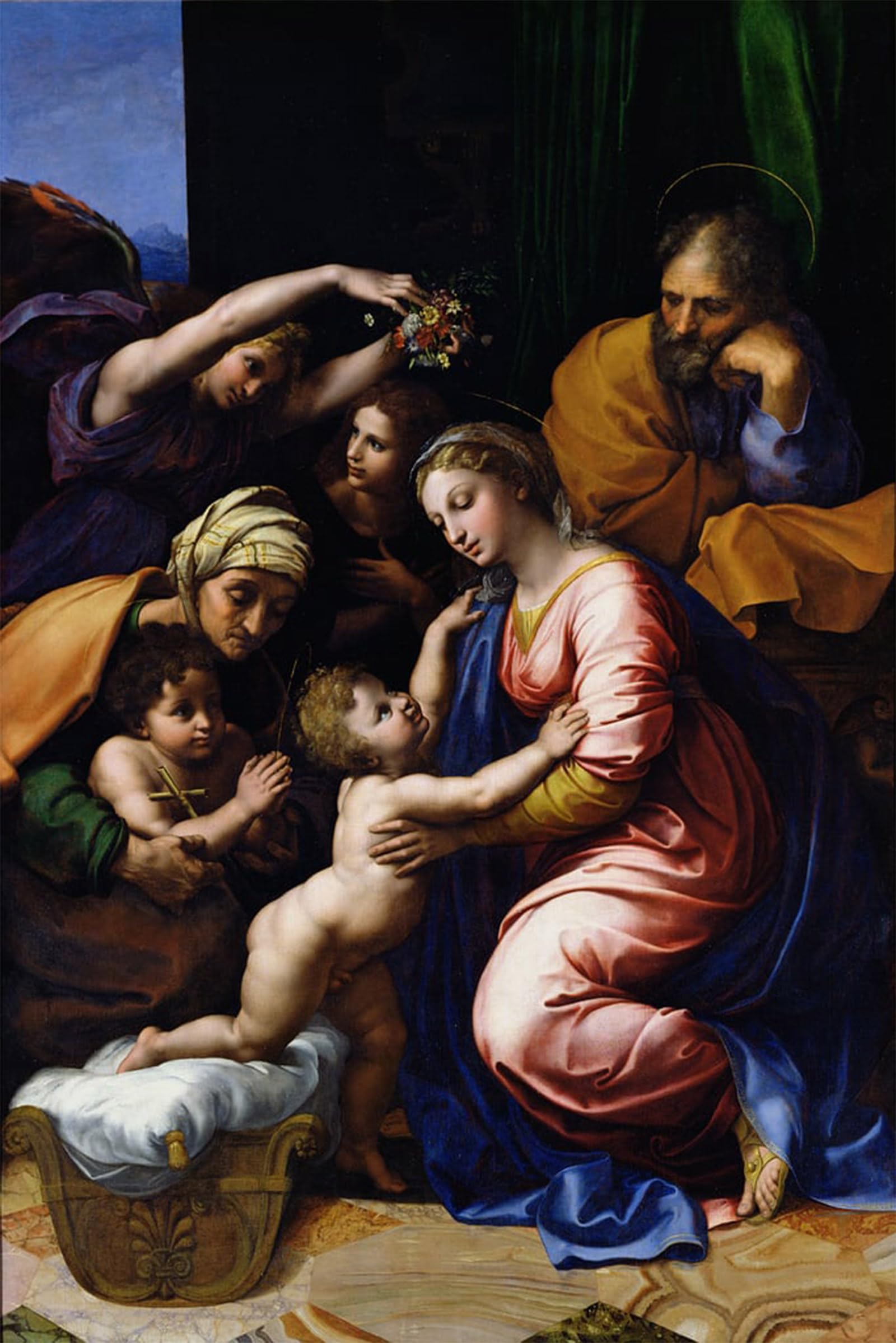 Serendipitp No Frame Vintage Wall Art Canvas Nordic Poster Canvas Print Picture Holy Family By Raffaello Sanzio Raphael Wall Art Poster For Home Decor 60X90cm