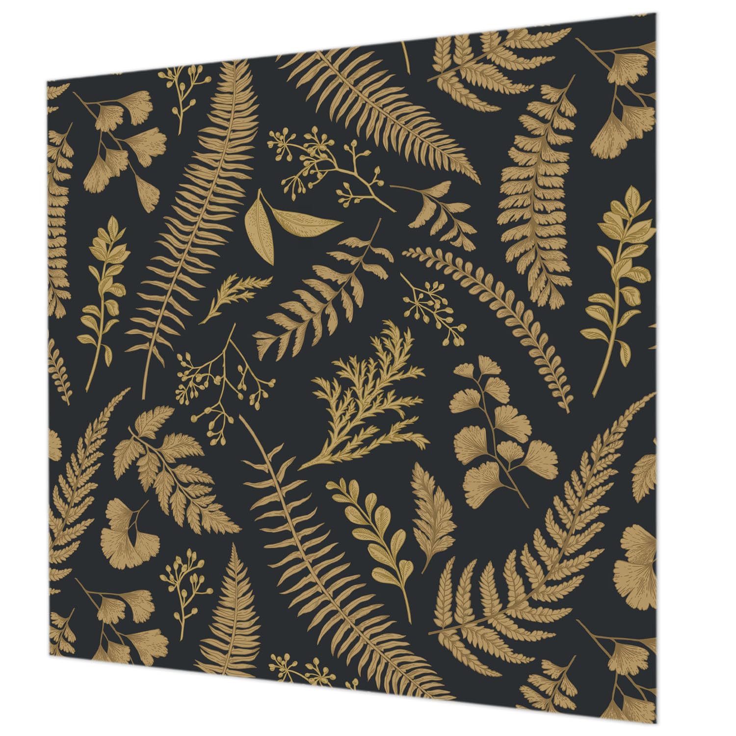 Papier peint feuilles botaniques 250x250 cm pour chambre à coucher zen