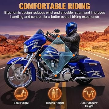 1.25 Pre-Wired Rise Handlebars Ape Hangers for Harley 2014-2023