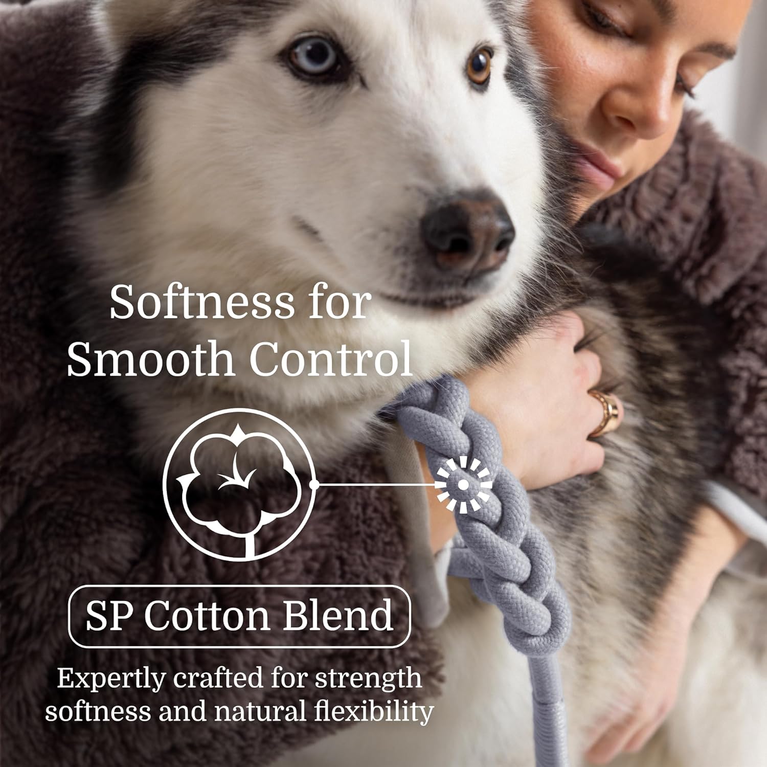 2026 New Edition, Fei & Eve Hand-Braided Dog Leash – Artisan Crafted with Premium SP Cotton & Comfort Grip – Heavy Duty Leash for All Dogs – The Thoughtful Gift for Dog Lovers, 6FT, Gray