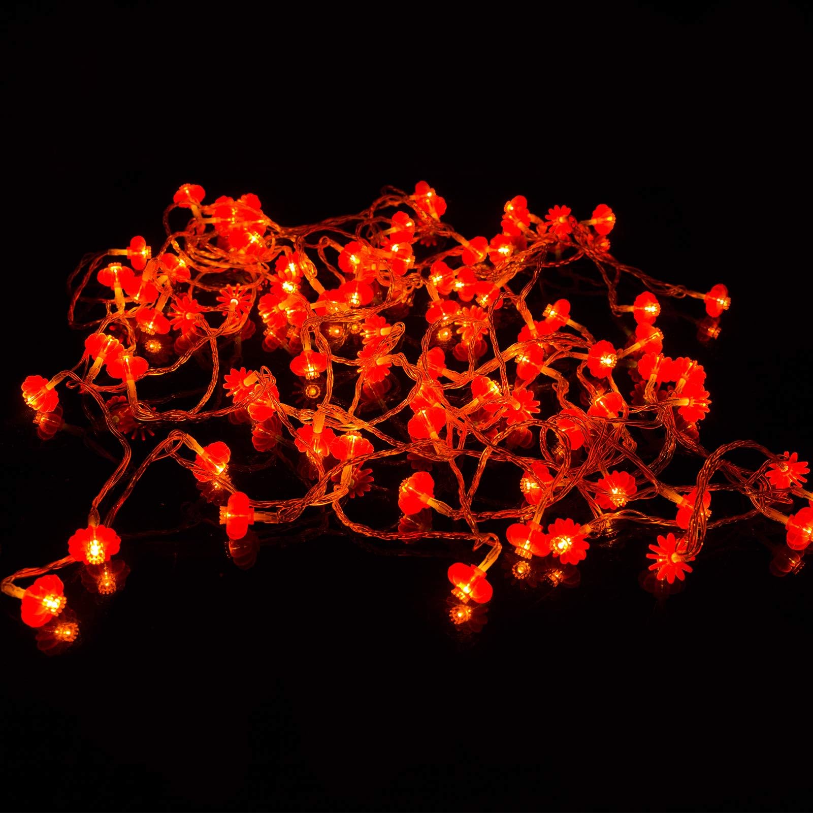Alphatool Red Chinese Lantern String Lights- 33ft/10M 80 LEDs Chinese New Year Mini Lantern Fairy Lights Battery Operated Lights for Indoor & Outdoor Lighting Spring Festival Wedding Party Decoration