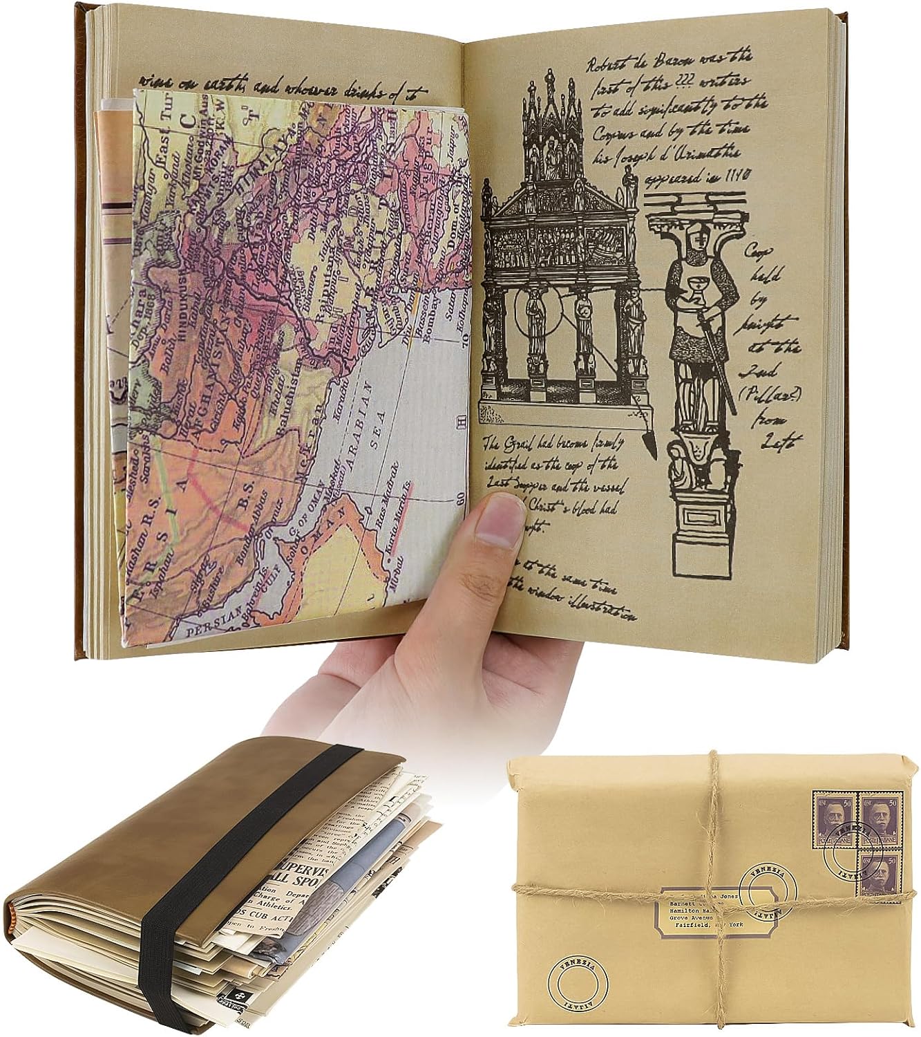 Grail Diary Indiana Journal, Indiana Grail Diary Props Toys, Vintage Leather Journal Classic Movie Prop Gifts