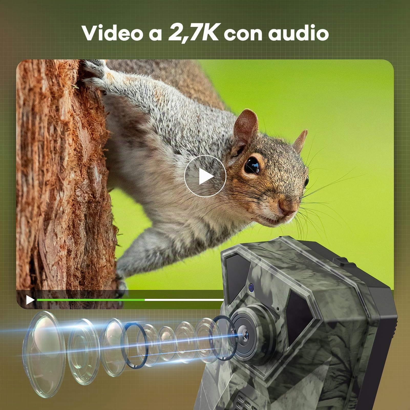DEATTI Solare Fotocamera da Caccia 4G LTE con Sim 0,1S 7800 mAh IP65