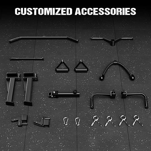 Miniatura 7 de Jaula de potencia, 2000 libras multifunción C21 con sistema cruzado de cable de polea doble, estante todo en uno para sentadillas con más accesorios
