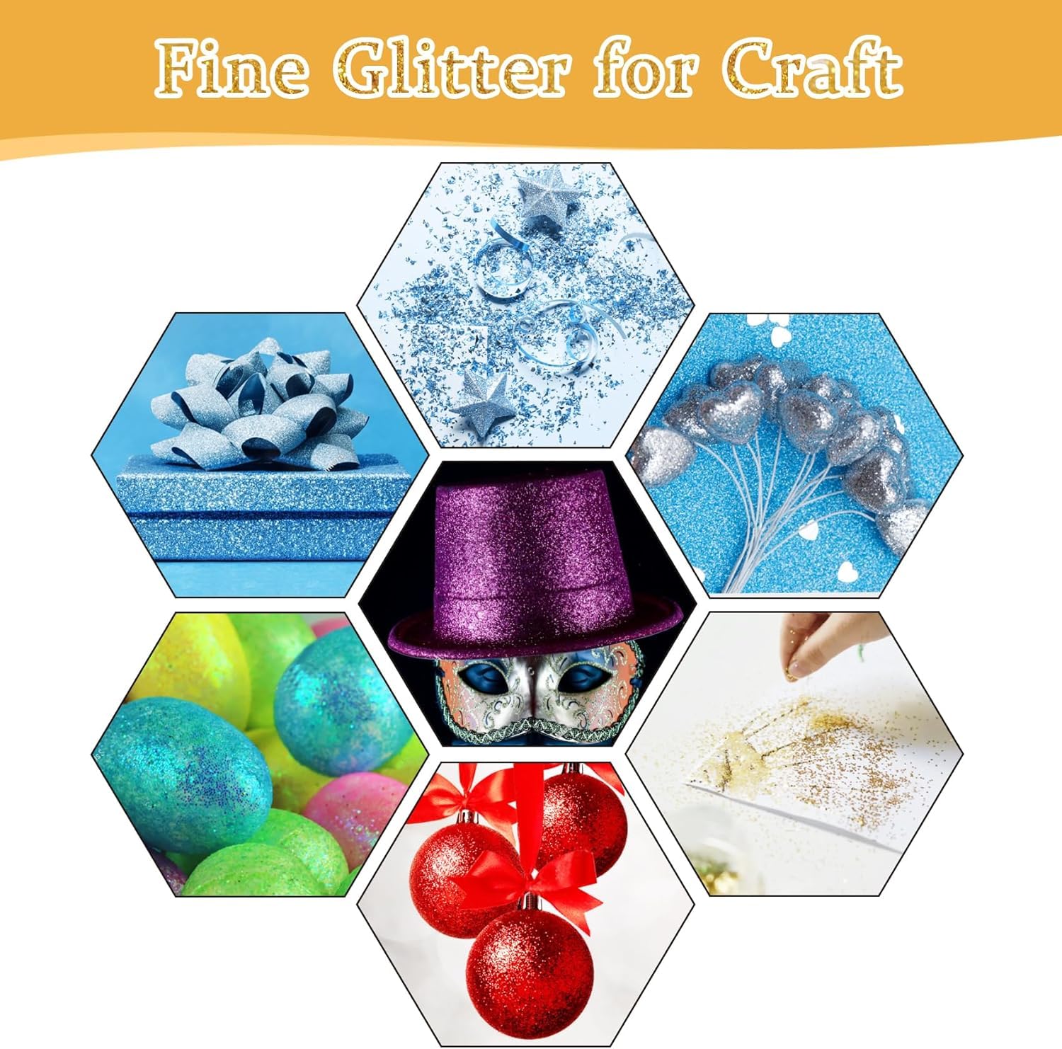 Akshar Art N Craft Pack of 12 Premium Glitter Sparkle Powder/Dust (Assorted Colours) for Arts and Crafts, Scrapbooking, Paper Decorations and Other Activities 1