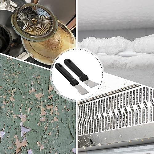 Miniatura 5 de 2 espátulas de limpieza de cocina, pala de humos, pala de limpieza, pala de hielo de acero inoxidable para refrigerador, nevera y congelador