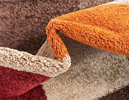 Miniatura 7 de Unique Loom - Tapete con diseño abstracto, informal, moderno y contemporáneo de la colección otoñal, rectangular de 5 x 8 pies, diseño a cuadros