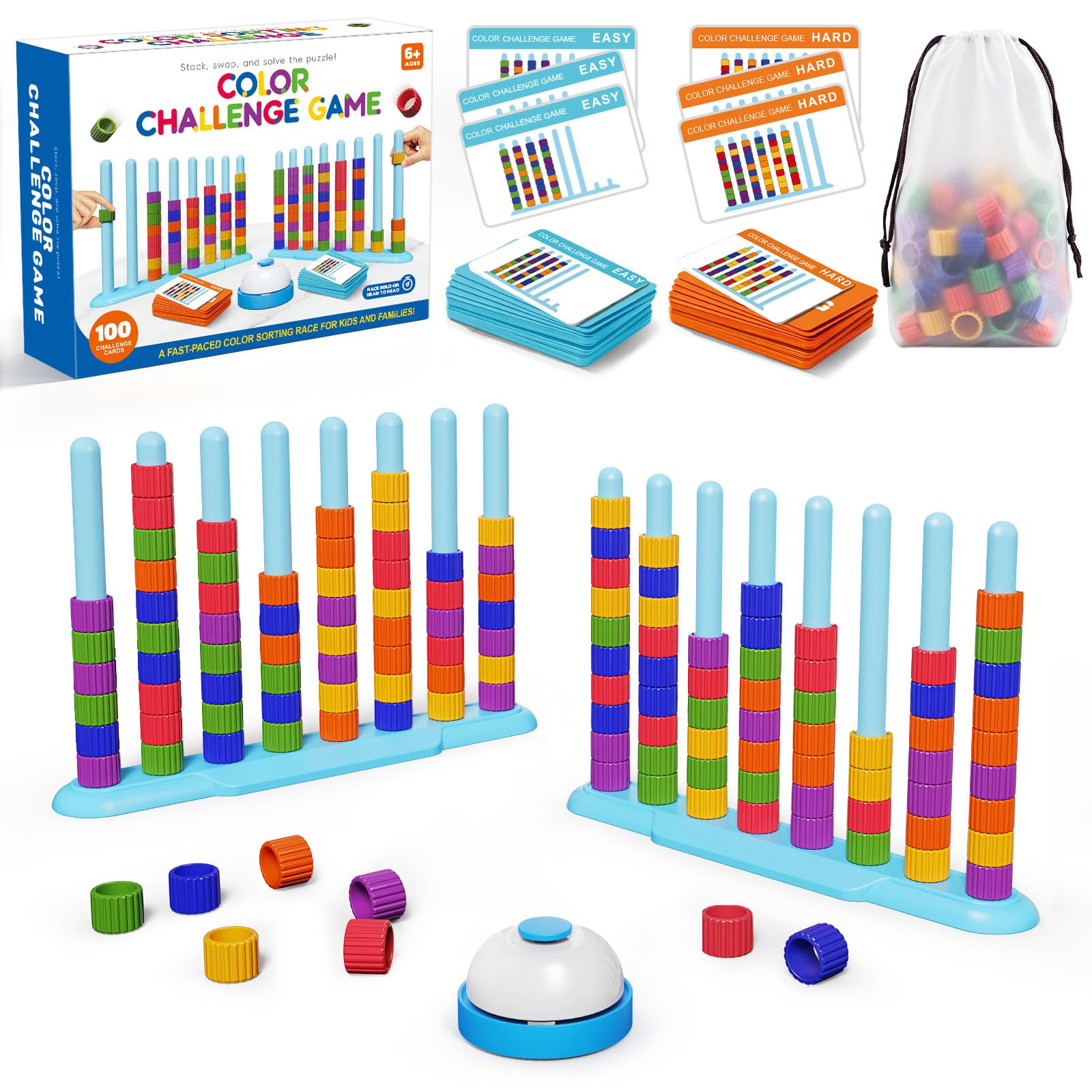 Photo 1 of 2 Pack Color Challenge Game, A Quick-React Color Matching Puzzle Game