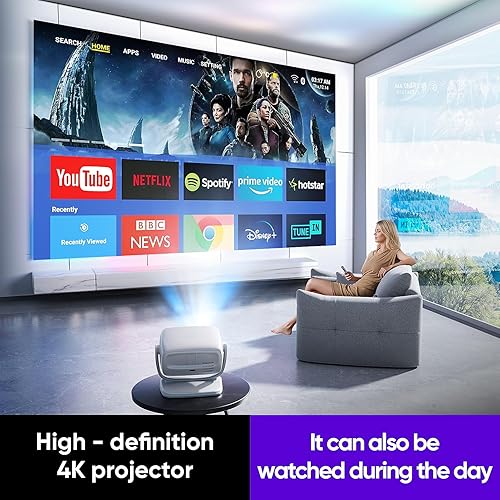 Miniatura 4 de Aplicaciones integradas y enfoque automático Proyector portátil 1080P Mini proyector inteligente Soporte 4K 180 Stand Auto Keystone con WiFi 6 Panel