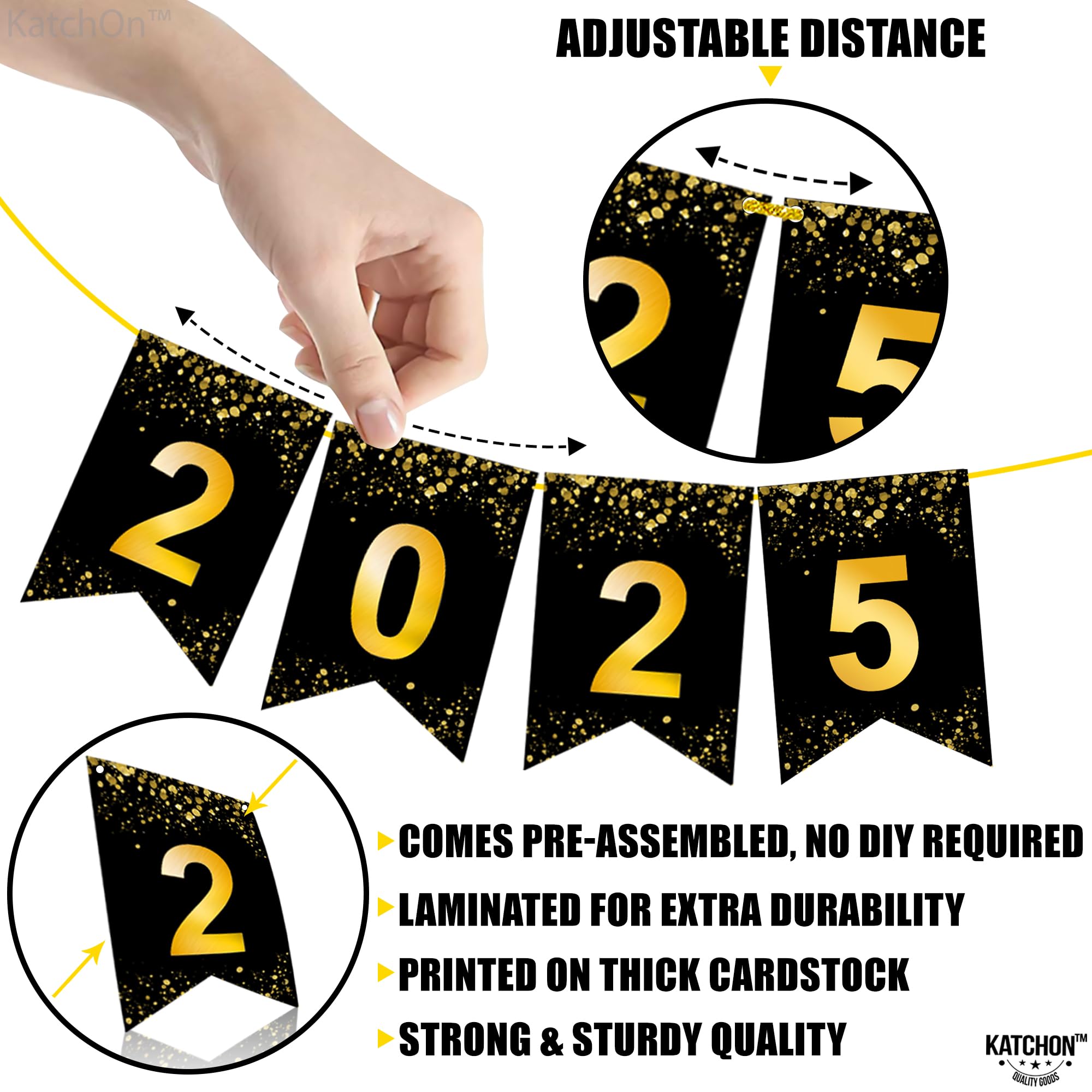 KatchOn Giant Class Of 2025 Graduation Banner - 72x44 Inch Orange & Black Backdrop For Parties - View #11