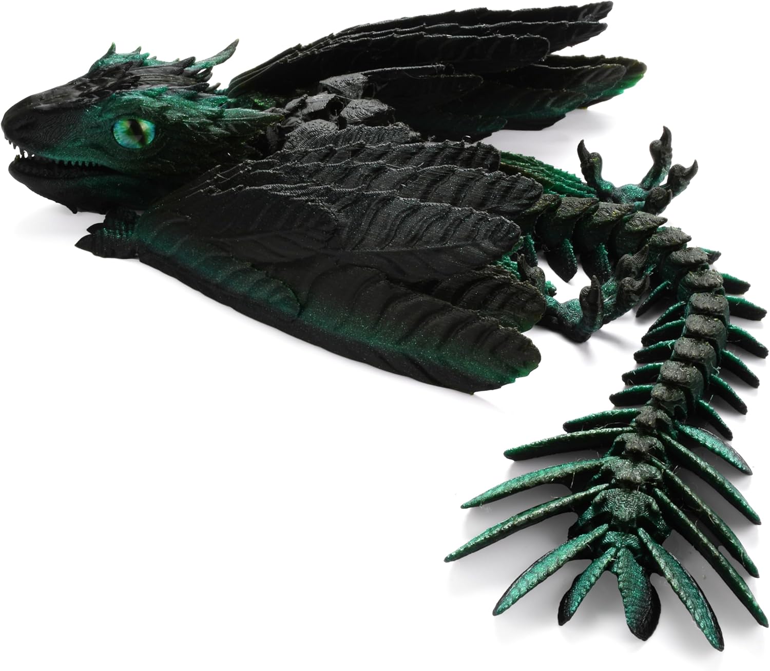 Feathered Wyvern Dragon, 3D Printed Dragon, Articulated Dragon, Fidget Dragon, 3D Printed Toys, Desktop Pet (Golden Dawn)