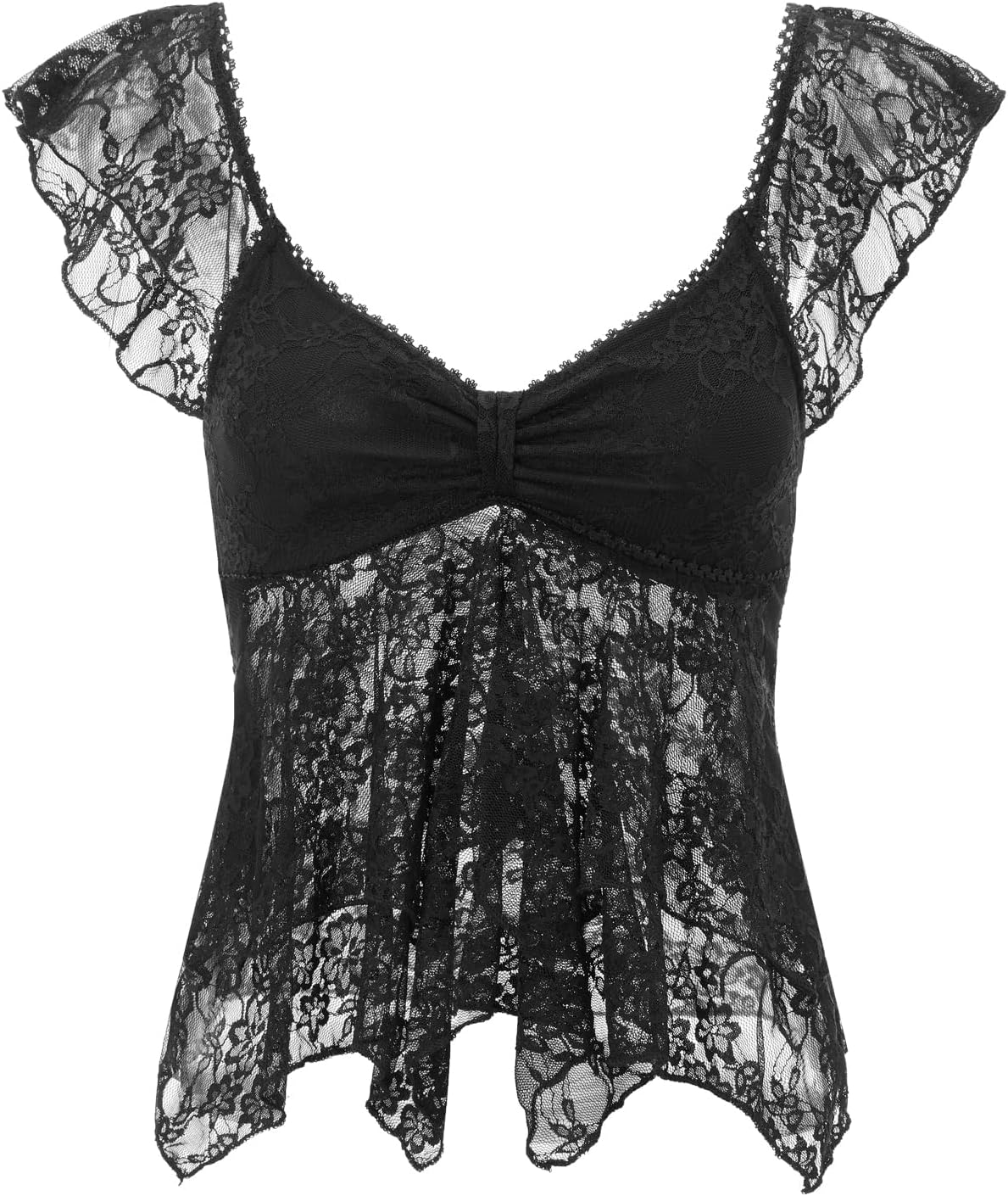 WYFC Lace Tops for Women Y2k Babydoll Tank Vintage Floral Going Out Shirt - Image 4