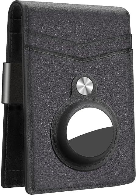 Hawanik Mens Slim Bifold Wallet With Integrated Case Holder for AirTag Oscar, Patent Pending