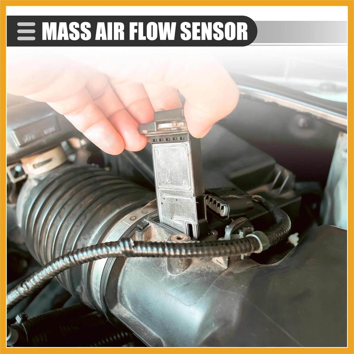 Air Flow Sensor Meter, MAF Sensor Airflow Replacement, for Ford Focus 2.0L 2008-2011, Plastic, 3L3Z-12B579-BA, Black Replacement