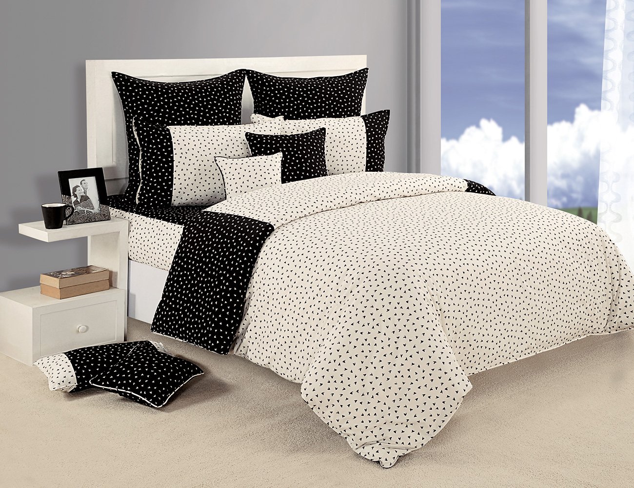 Swayam Cotton 1 Single Duvet Cover | Rajai Cover | Quilt Cover | Comforter Cover | White | Dots-image-22