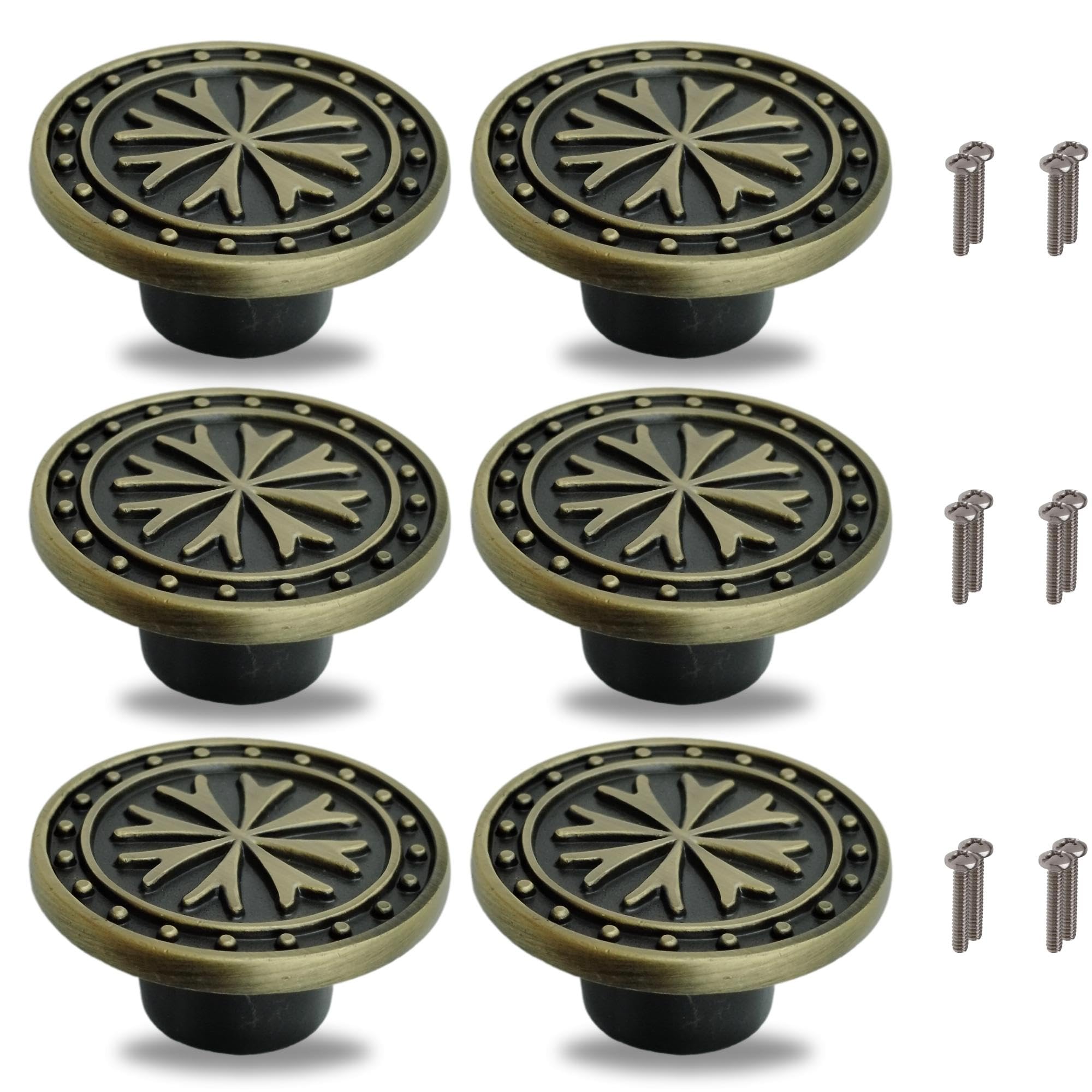 JKC Antique Brass Finish Payal Design Cabinet Handle, Multipurpose Door Handles for Wardrobe, Eye Catching Drawer Knobs, Knobs for Cabinets (Pack of 6) (B0CN396W69) Amazon Price History, Amazon Price Tracker