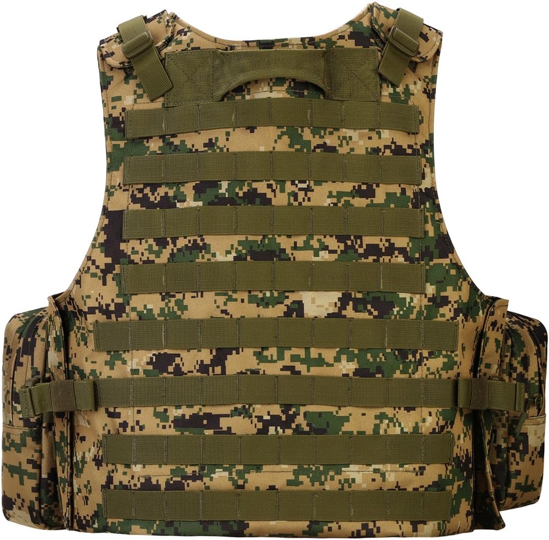UNISTRENGH Tactical MOLLE Vest Military Airsoft Vest Adjustable Combat Training Vest for Hunting,Fishing,Army Fans,CS Game