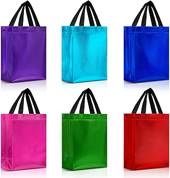 Mix Color Reusable Shiny Gift Bags Set