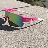 MUSELK Lot de 4 lunettes de soleil de sport pour homme et femme - Lunettes de soleil polarisées pour activités de plein air, VTT, vélo de route, cyclisme, ski, lunettes de soleil avec UV400 - 7