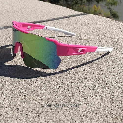 MUSELK Lot de 4 lunettes de soleil de sport pour homme et femme - Lunettes de soleil polarisées pour activités de plein air, VTT, vélo de route, cyclisme, ski, lunettes de soleil avec UV400 - 7