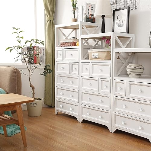 Miniatura 7 de Pomos de cerámica elegantes con diseño de rosas para gabinete, 6 pomos de cajón de rosas de cocina vintage blancas para habitación de niñas,