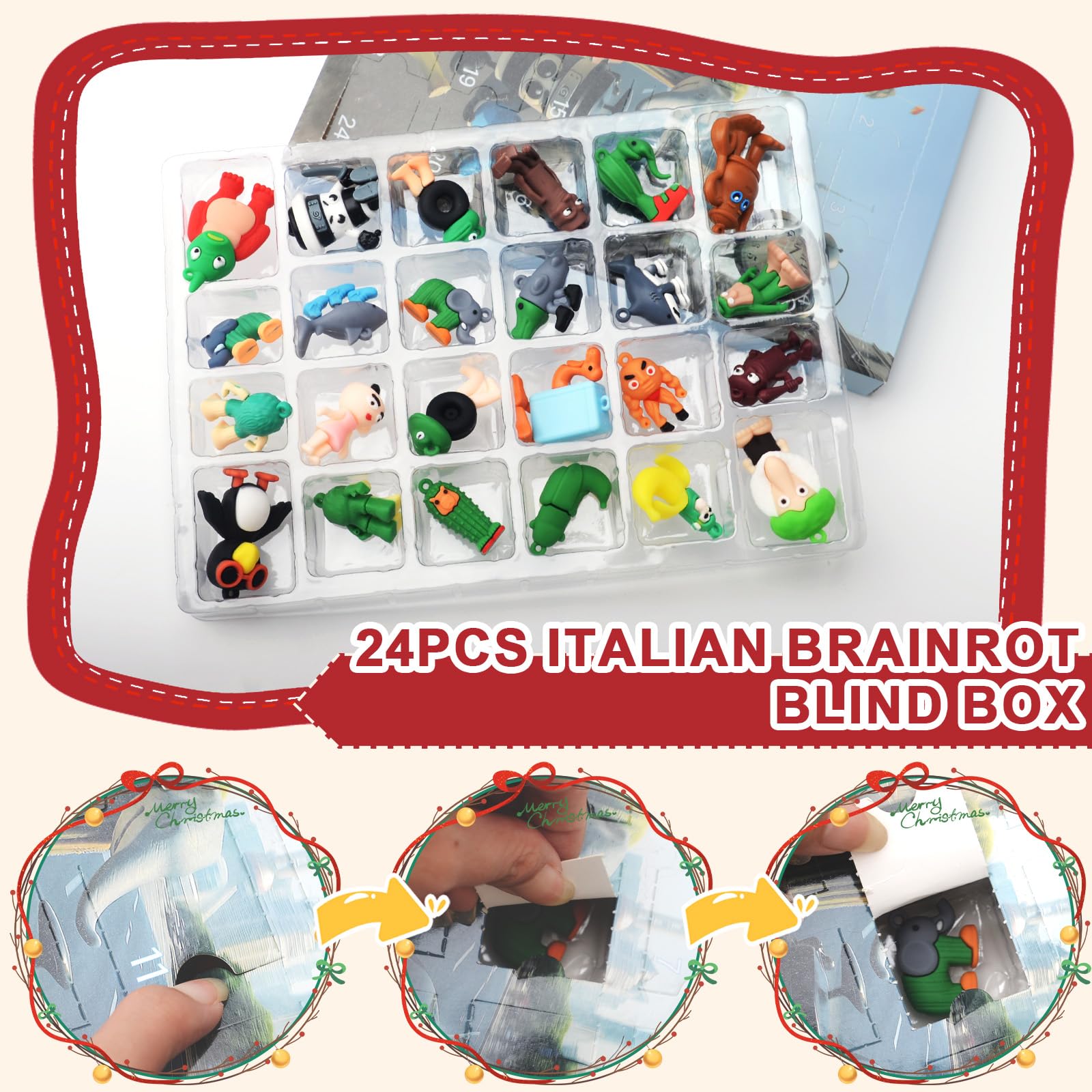 24 Pcs Italian Brainrot Action Figures Set,Tung Tung Tung Sahur Figures,Humorous Collectible Figures,Creative Shark - Image 3