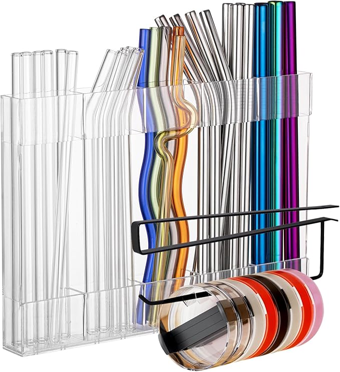 Kitchen Cabinet Straw Holder: Acrylic Organizer