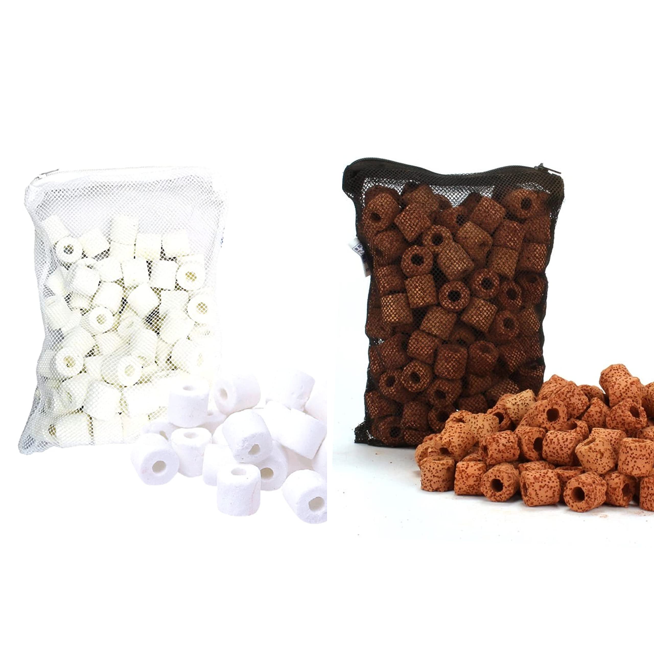 VAYINATO Petzlifeworld Red Ceramic Ring 500G and White Ceramic Ring 500G Combo with Net Bag