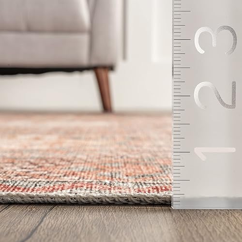 Miniatura 8 de nuLOOM Serenity - Alfombra de pasillo ultra fina lavable a máquina, 2 pies 6 pulgadas x 8 pies, color melocotón