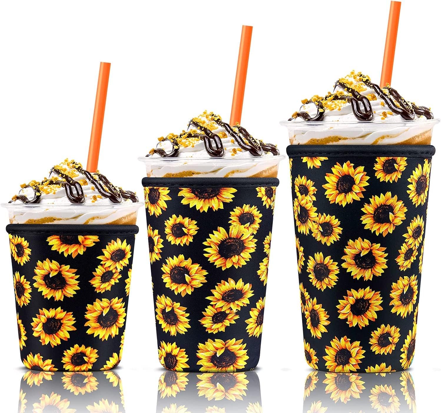 3 Pack Reusable Iced Coffee Sleeves, Jahomieo Insulator