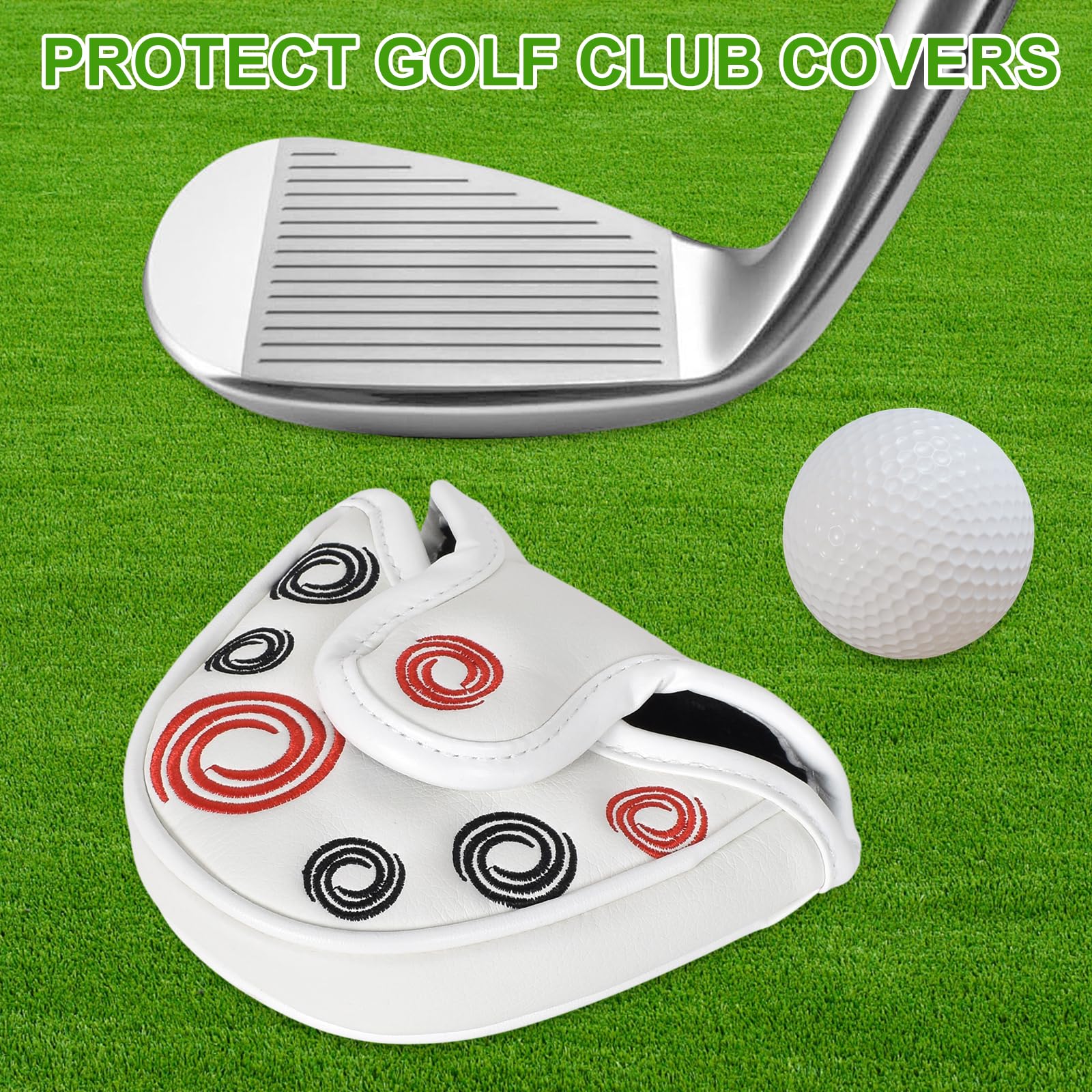 Coperchi per Putter da Golf, Golf Mallet Putter Covers, Coperture Protettive per Putter, Copri Testa Del Putter, con Chiusura Magnetica, per Mazze da Golf
