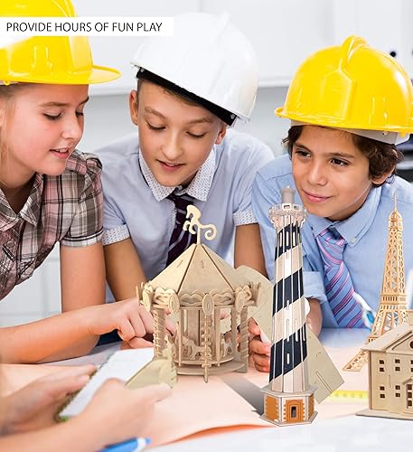 Miniatura 4 de Perplejo Kit de luz casa 3d de sierra caladora Woodcraft de madera Puzzle