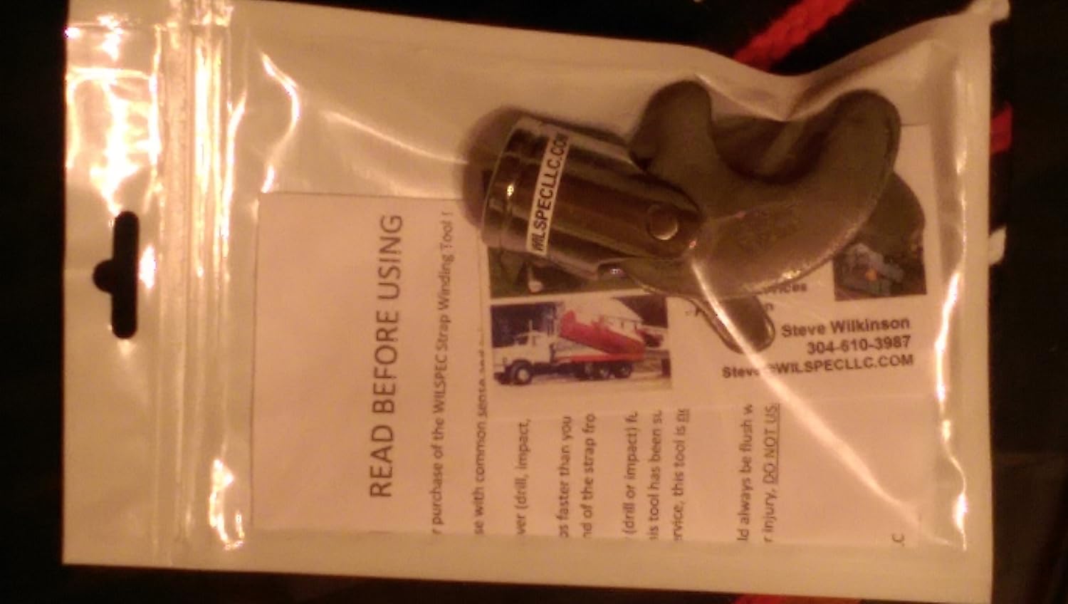 Cargo Winch Strap Winder Tool to Fit Drill or Impact Wrench - Free Drill Adaptor Included ! by WILSPEC LLC