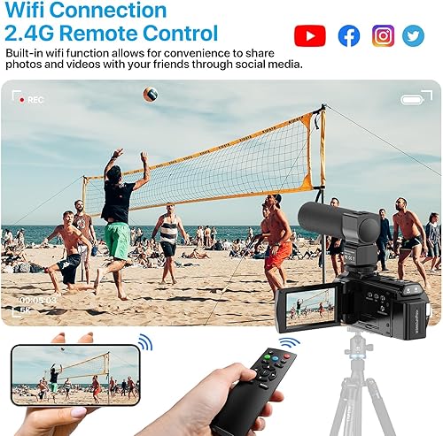 Miniatura 5 de Cámara de vídeo 5K, videocámara con zoom óptico 10X 48MP UHD 30FPS, cámara para vlogging para YouTube, cámara grabadora de fotografía con pantalla
