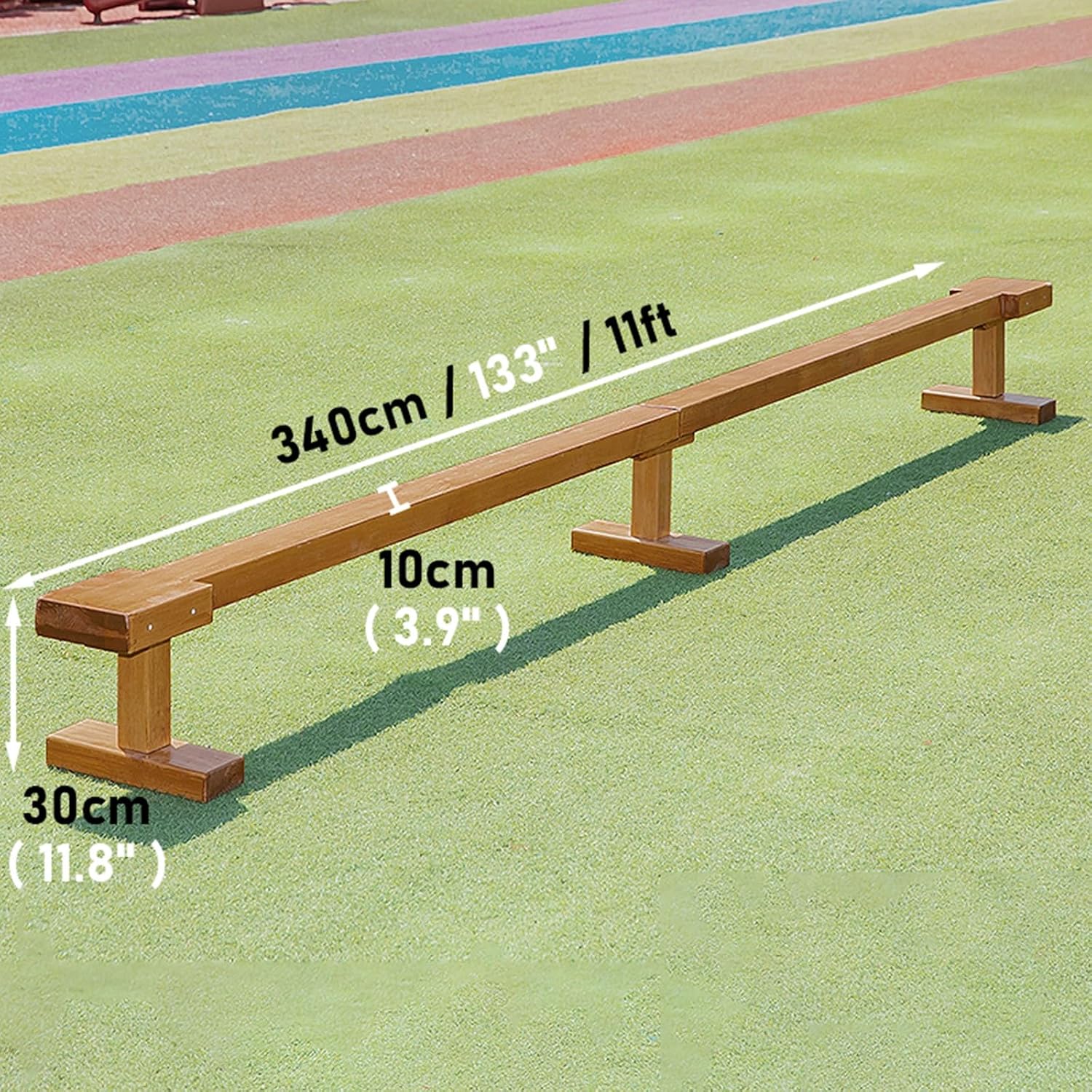 LXLZYXSF Extra Long Solid Wood Balance Beam for Kindergarten School Home, Single-Plank Bridge Style Sports Training Equipment, 118" 133" Length