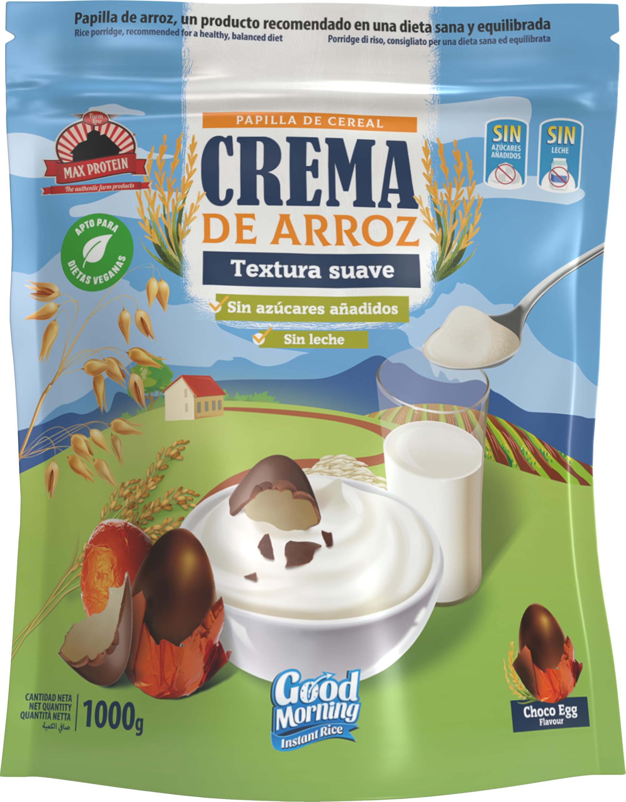 MAX PROTEIN - Crema de Arroz - Crema de Arroz Fitness 1000g – Fuente de Carbohidratos de Máxima Calidad para Masa Muscular – Ideal Pre Entreno y Post Entreno – Vegana y Sin Lactosa – Lacasitos — view 11