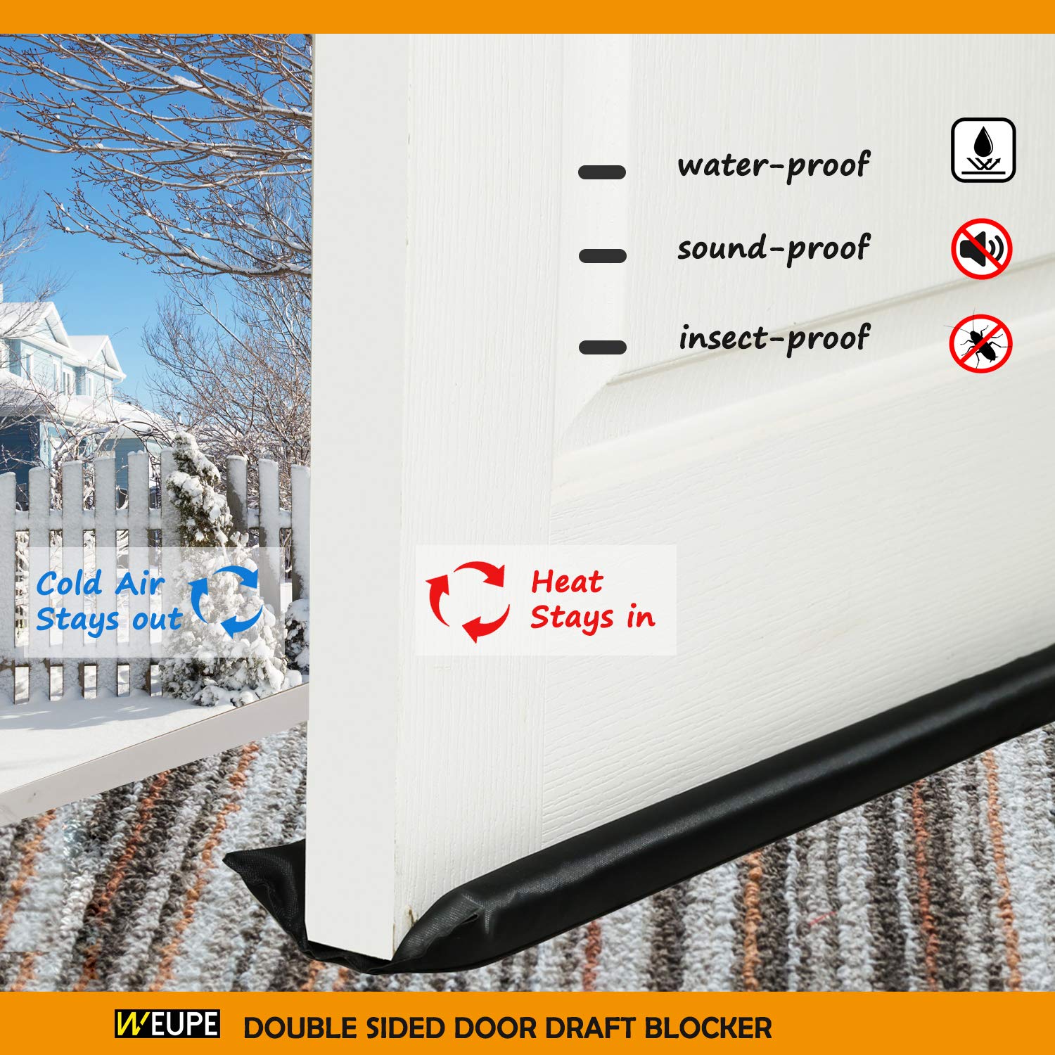 Y’s SHOP店特別価格Holikme Twin Door Draft Stopper Weather Stripping Breeze